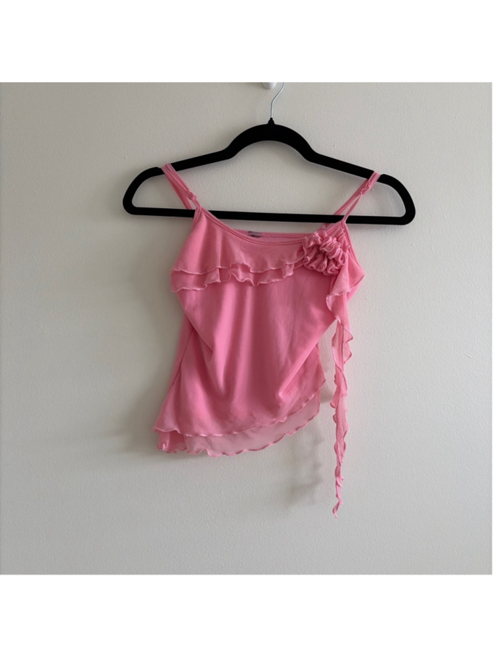 Women's Garage Pink Ruffled Camisole Top S